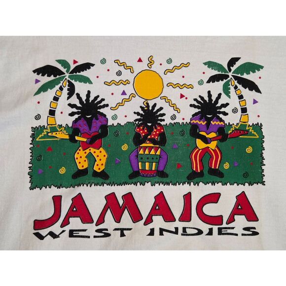 ROYAL TEES JAMAICA WEST INDIES VINTAGE T SHIRT WHITE MENS SIZE LARGE REGGAE - Picture 2 of 4